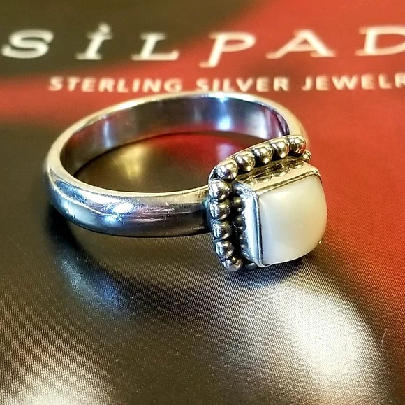 Silpada Sterling Silver & Pearl Ring - Picture 1 of 14